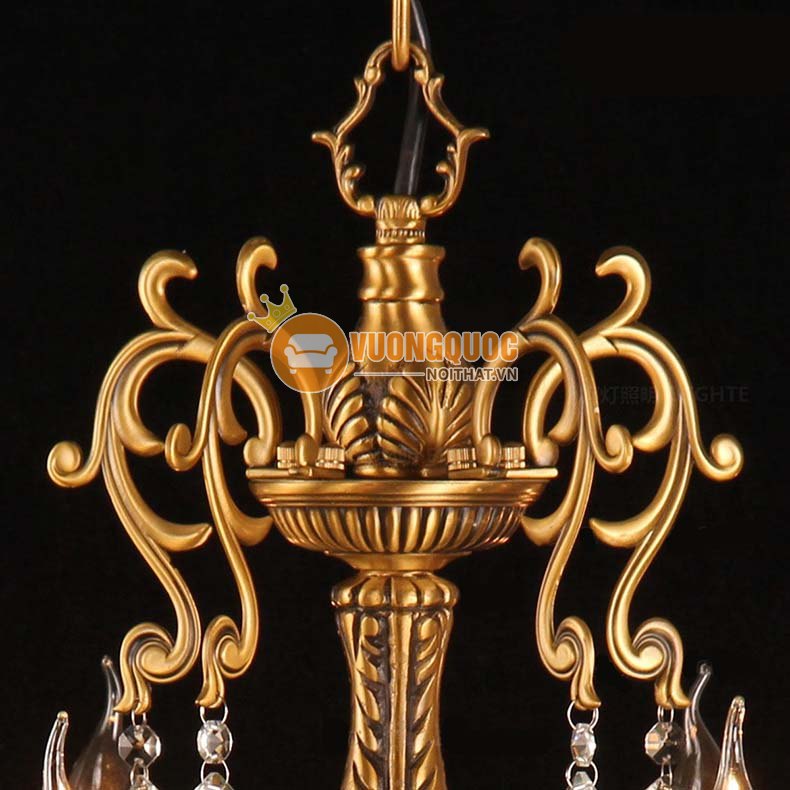 Đèn chùm đồng chao đá trắng ATL8659-12